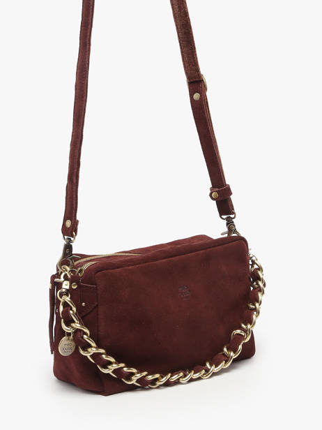 Cross Body Tas Vintage Leder Mila louise Bruin vintage 23673V ander zicht 1